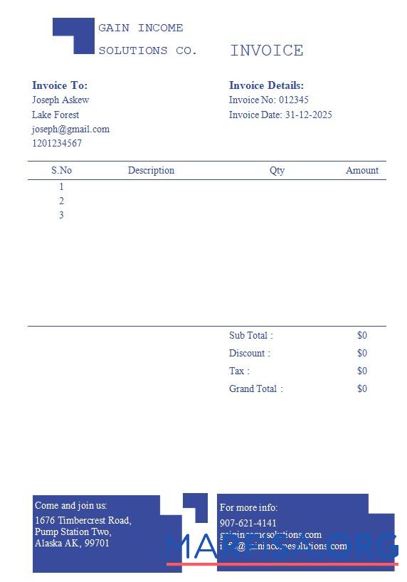 Realistic Accountancy Firm Invoice Template